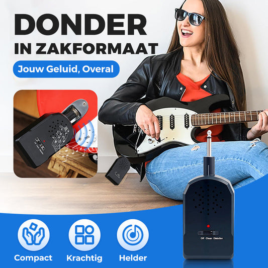🎸Mini hordozható elektromos gitár erősítő készlet