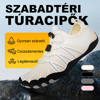 Gyorsan száradó, csúszásmentes, légáteresztő túracipő