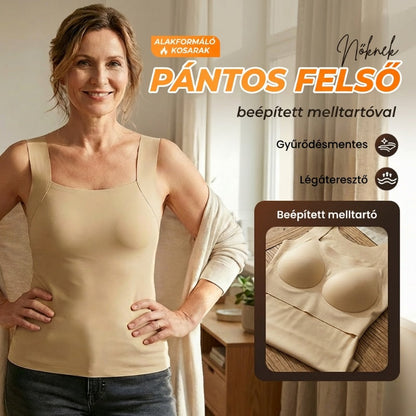 💖 (S-2XL) Formázó melltartó póló – beépített melltartóval