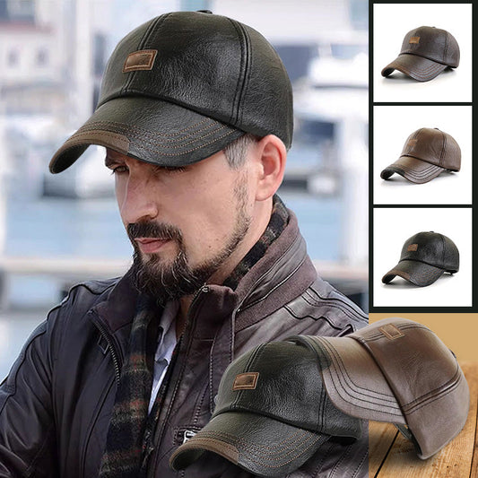 2026 őszi-téli férfi bőr sapka kacsa nyelvvel