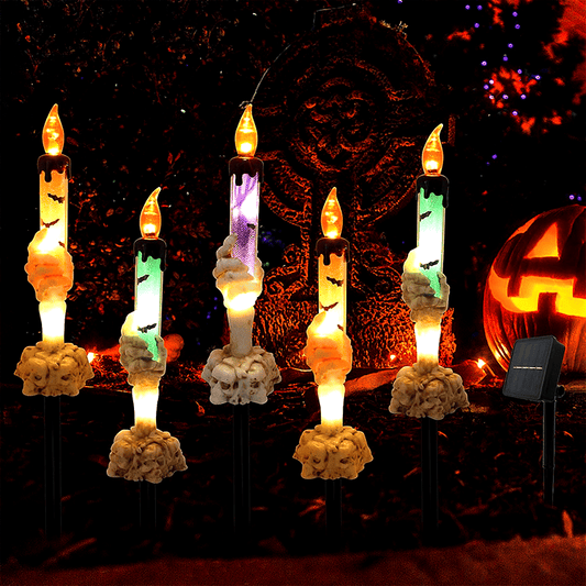 🔥TÖBBET VÁSÁROL, TÖBBET MEGTAKARÍT💀Napenergiával működő koponya gyertya