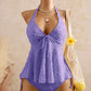 🩱Női peplumos nyakpántos tankini szett