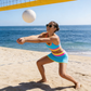 🏖️👙Színes blokkos, patchwork mintás, nylonból készült, sportos, 3 részes bikini szett