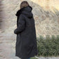 ❄️ Női télikabát kapucnival és szőrme gallérral Alkalmi parka