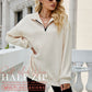 Női Fél Zipzáras Pulóver Hosszú Ujjú Sweatshirt