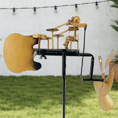 Kézzel készített fém dobszélmalom - földdugós dekoráció🎸