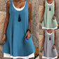 ✨Női hétköznapi laza ujjatlan hamis kétrészes tank ruha