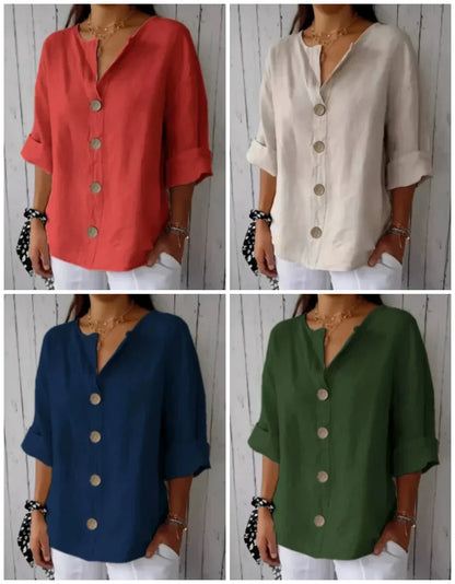 🔥Laza divatos felső gombokkal