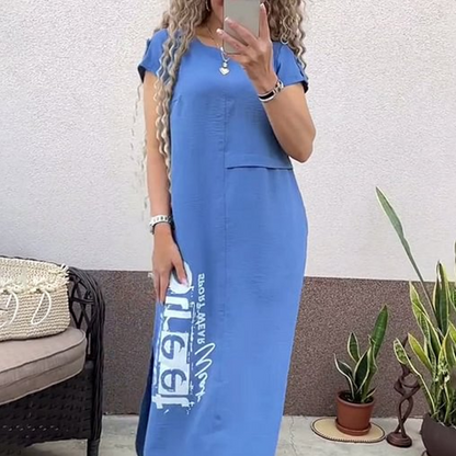 ✨【S-4XL】👗Női alkalmi rövid ujjú laza ruhák