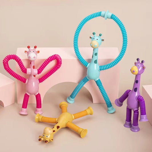 🦒Visszahúzható tapadókorongos zsiráf játék