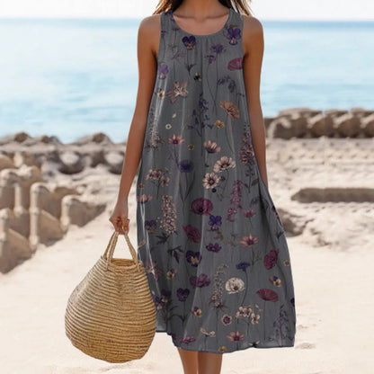 👗Női lezser ruha kerek nyakkal és mintával