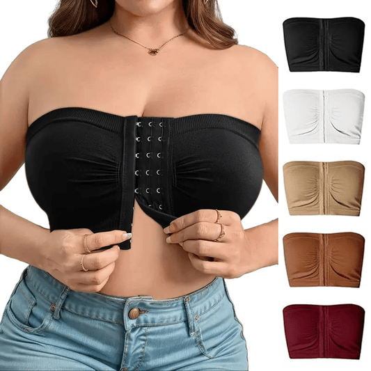 🔥👚Plus Size Pántnélküli Elülső Csatos Légáteresztő Melltartó