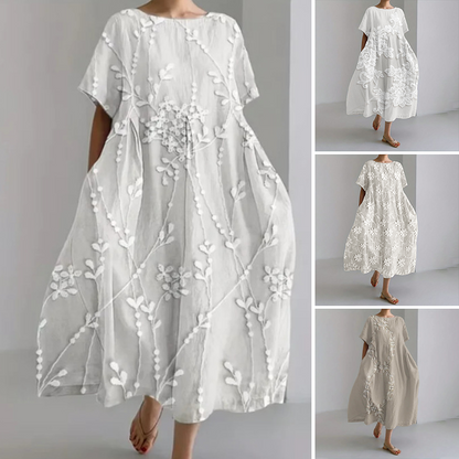 🌿[S-4XL]🍀Női puha alkalmi laza laza midi ruhák🍀