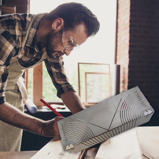 Nereszszel, rozsdamentes acélból készült, különböző szögű sarkok jelölésére szolgáló négyzetes vonalzó
