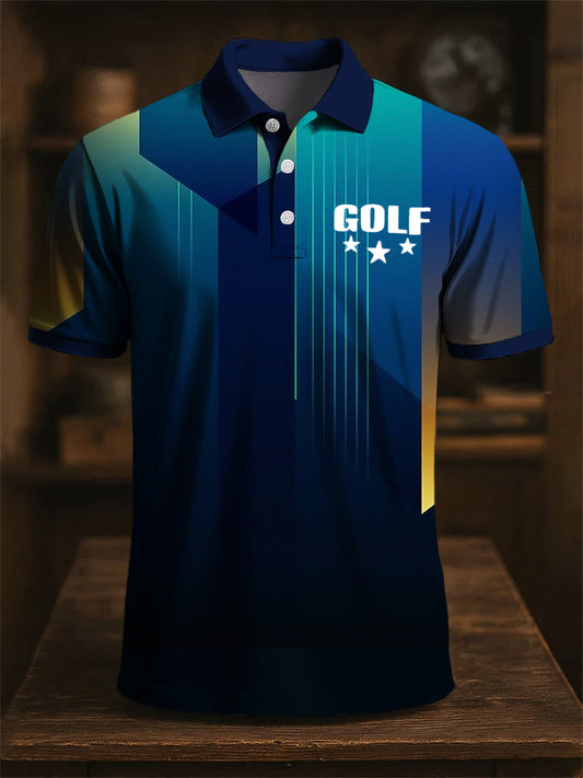 Art klasszikus absztrakt gradient geometriai nyomtatás alkalmi üzleti póló