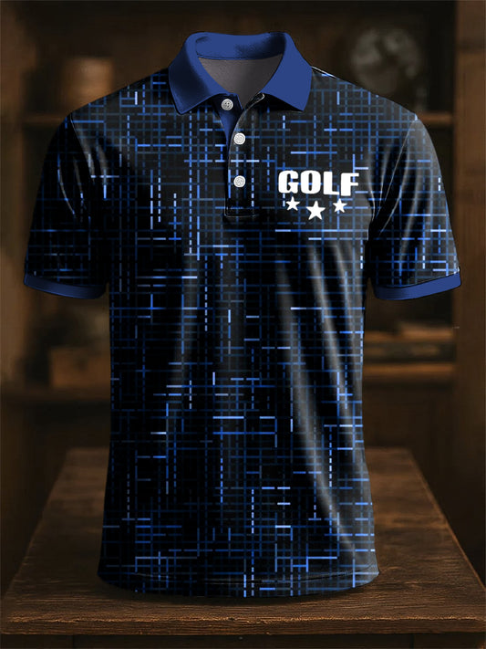 Art klasszikus vonal ellenőrzés nyomtatás alkalmi üzleti póló