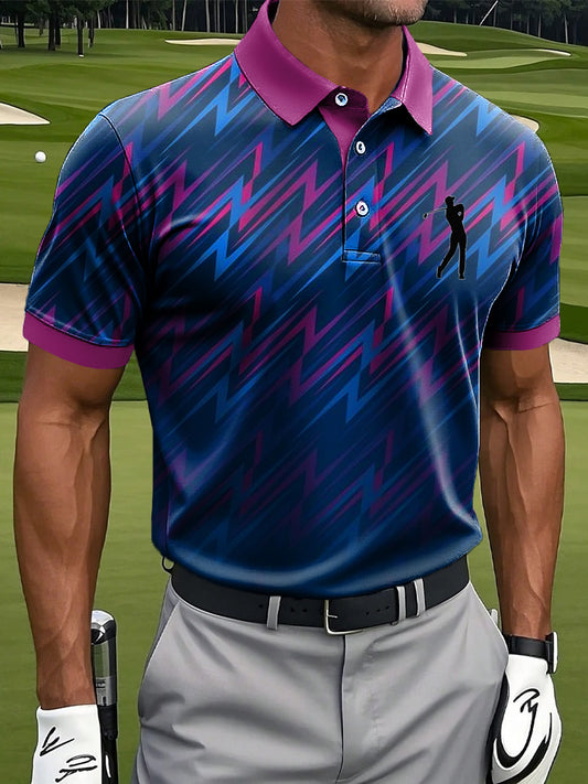 Férfi retro absztrakt geometriai művészet nyomtatás alkalmi üzleti póló