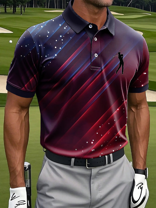 Férfi retro absztrakt textúra művészeti nyomtatás alkalmi üzleti póló