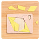Fa tangram táblás puzzle játék Montessori alakzat puzzle válogató játék Színes tangram oktatási mintás játék gyerekeknek