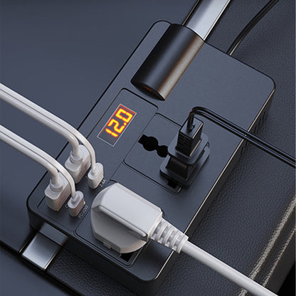 ⚡🔋Hordozható autóinverter 12 V/24 V – 220 V, digitális kijelzővel