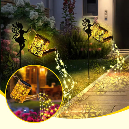 Kültéri kerti napelemes öntözőkanna lámpákkal