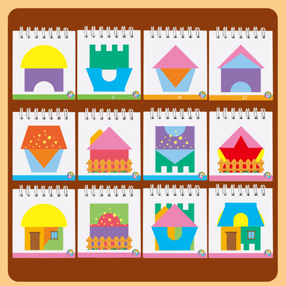 🧩 -✨【Geometrikus házréteges puzzle fa alapon】✨