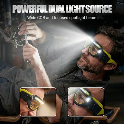 🔦Újratölthető LED szemüveges fejlámpa