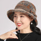 🥰Női vintage kockás műgyapjú cloche kalap