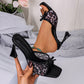 👡🏖️ Női divatos szandál nyitott orral és magas sarokkal – Elegáns, magas alak, kényelmes lépés 👠