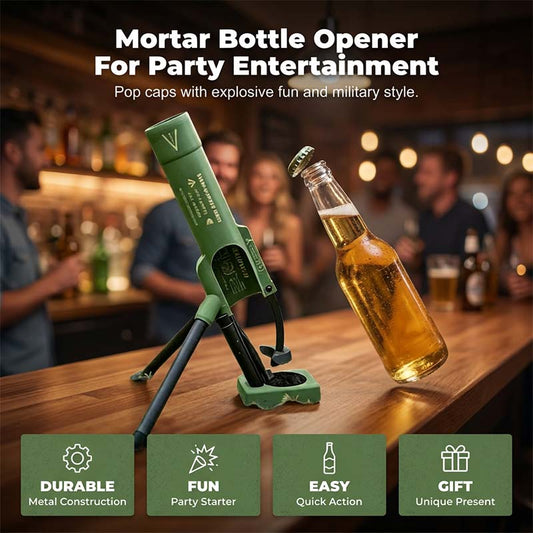 🍾  Rakétakilövőállvány formájú palacknyitó  | Automatikus kupakkilövő, asztali dísz és bárkiegészítő🍻