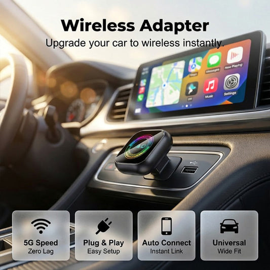 📱🔥【Csatlakoztasd és máris használhatod! Vezeték nélküli kapcsolat 🔥 2 az 1-ben vezeték nélküli adapter – iPhone és Android Auto: másodpercek alatt okos mozivá varázsolja autóját】