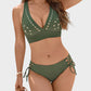 👙 Mintás kétrészes fürdőruha – V-kivágással