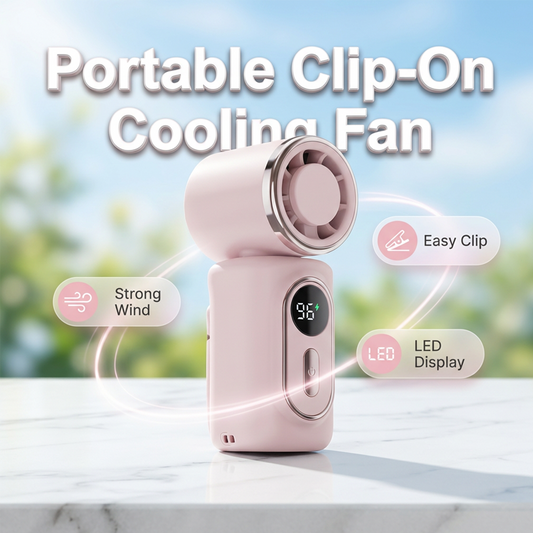 🏖️🔥Hordozható, rögzíthető ventilátor LED-kijelzővel