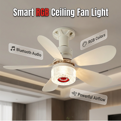 🔥3 az 1-ben mennyezeti ventilátor lámpa – beépített Bluetooth hangszóróval💡✅