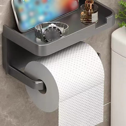🚽 Falra szerelhető WC-papír tartó polccal – Praktikus fürdőszobai tároló