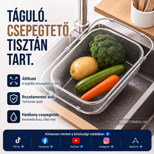 Remek ajándék - Bővíthető mosogató feletti edényszárító rács
