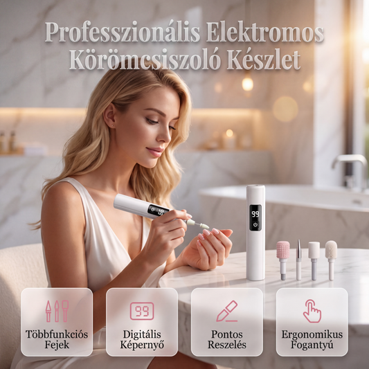 💅✨ Profi Körömcsiszoló: Kompakt Méret és Szalonhatékonyság! 🎀