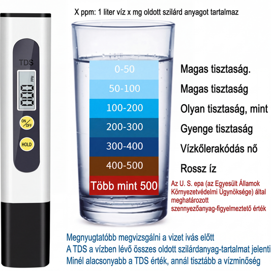 TDS Nagy Pontosságú Vízminőségbiztonsági Tesztelő Toll