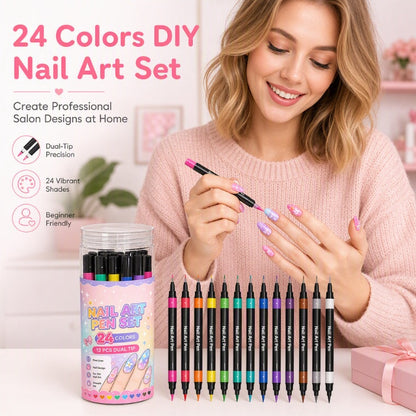 💅 24 színű kétvégű körömlakk-toll – sokféle színkombináció