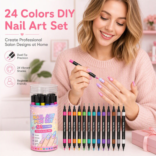 💅 24 színű kétvégű körömlakk-toll – sokféle színkombináció