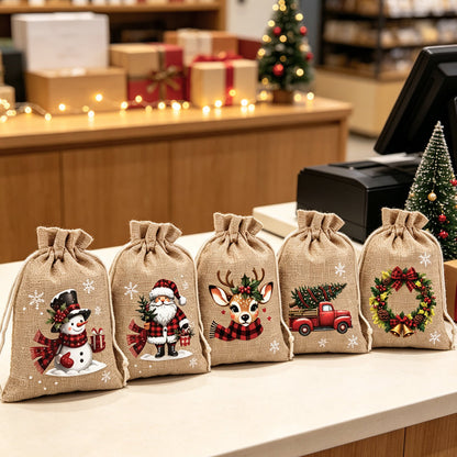Mikulás és rénszarvas minták – azonnal felismerhető ünnepi megjelenés, még kinyitás előtt – Karácsonyi húzózárásos ajándékzacskók – Utánvéttel! 🎅