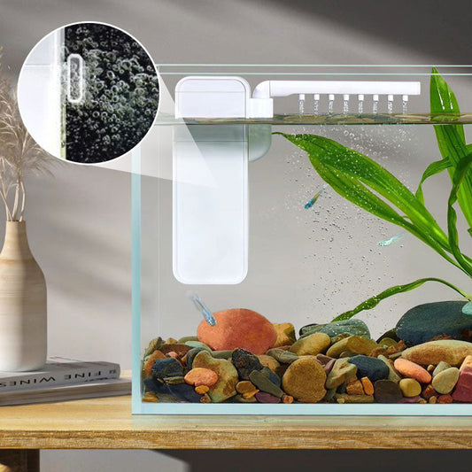 🐠 Mini akváriumszűrő vízáramlással és levegőztetéssel – többfunkciós, akasztós kialakítás, tisztítja a vizet és friss oxigént juttat a halak számára ✨