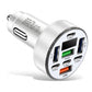 🚗 Gyors autós adapter – 40W, 8 funkció, 4 USB + 4 PD, digitális kijelző 📦