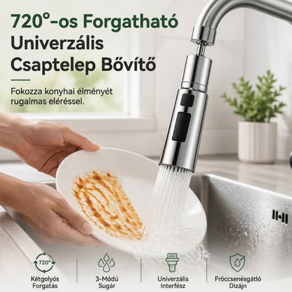 🚰 Forgatható csapfúvóka – 360° fokban forgatható, könnyebb a mosogatás és konyhai takarítás