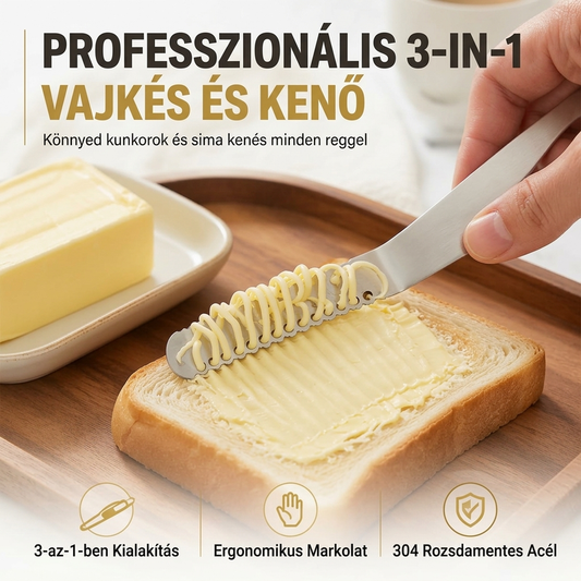 🔪Professzionális 304 rozsdamentes acél 3 az 1-ben vajkés és kenőkés🧇